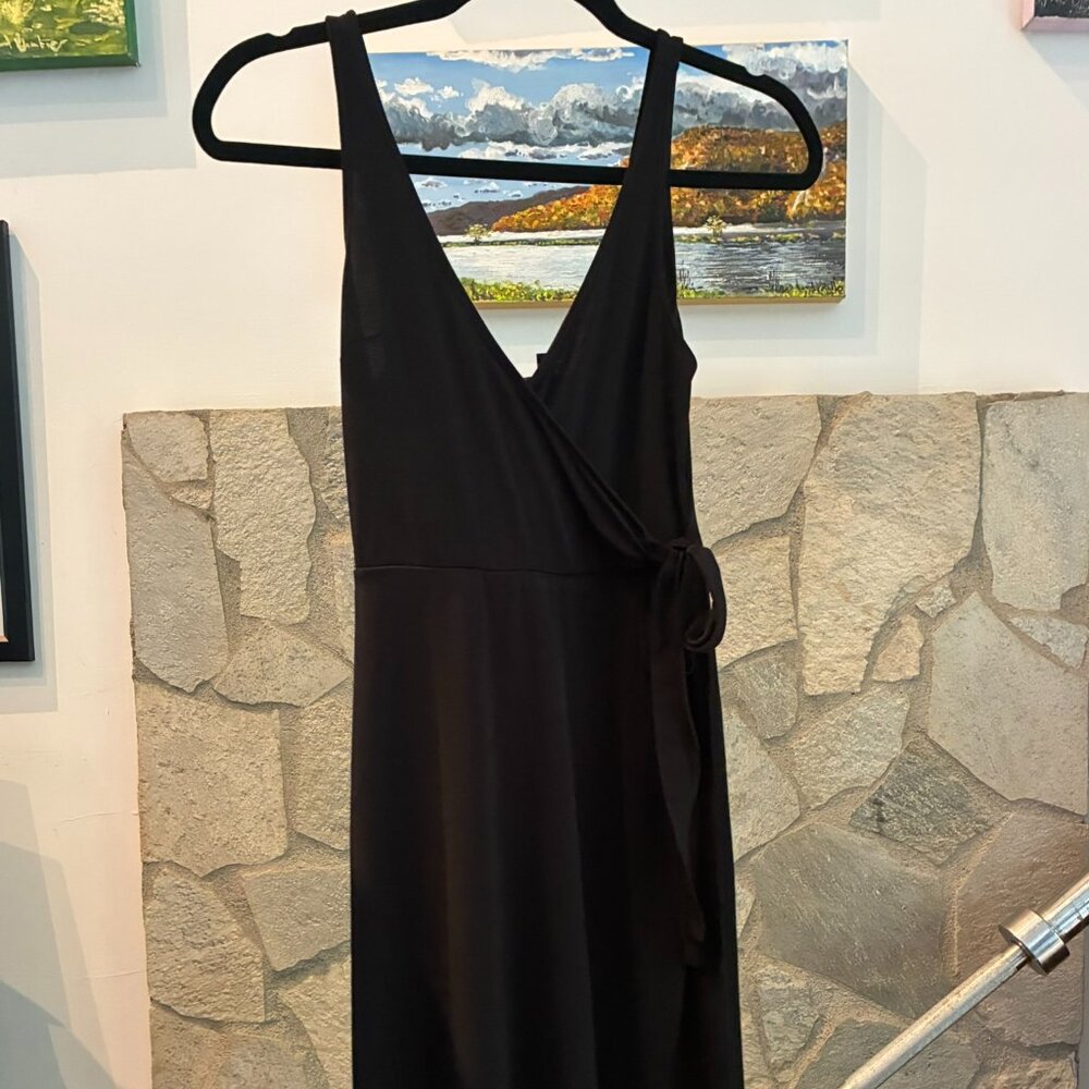 Express Black Tie Wrap mini-midi length dress, Size XS